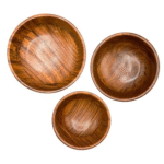 Pakka Sheesham Wooden Classic And Elegant Serving Bowl For Home & Kitchen - Set Of 3, 300 ML