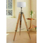 Vintage Style Beautiful Designer Tripod LED Floor Lamp Teak Wooden Floor Lamp (Teak Wood)Pack Of 1 - Image 2