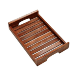 Handmade Wooden Platter for Your Kitchen & Dining Table Serving Tray Set for Tea, Coffee & Snacks Breakfast (Wooden Tray) Color Brown (10 x 7 x 2)
