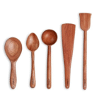 Neem Wooden Spatula/Flip/Ladle | Premium Wooden Spoons for Cooking | Wooden Kitchen Tools | No Harmful Polish | Naturally Non-Stick | Handmade (Set of 5)
