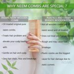Wooden Beard comb for men | Neem wooden Beard pocket comb for men | Small comb pocket size mini comb beard styler (Detangler comb) - Image 4