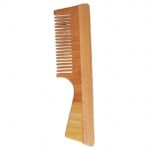 Wide tooth comb for curly hair | Neem Wooden comb wide tooth hair comb for women hair growth | Detangler hair comb shampoo wide comb for Women & Men Hair Styling