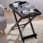 Bed Side Table Living Room Sofa Side Coffee Table for Home | Engineered Wood End Table | Storage for Living Room Tray Top, 22-Inch (Black) - Image 5