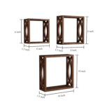 MDF Wooden Wall Shelves (Brown) | Decorative Floating Wall Rack for Home & Office | Display Books, Plants, Frames, Décor Items | Space-Saving MDF Wall Shelf Set 3 - Image 3
