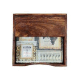 Handmade Sheesham Wooden Napkin Tissue Paper Holder Flat Scroll Collection, Bar Napkin Stand for Tables, Tableware Foil Paper Holder, Farmhouse Napkin Dispenser | Size- (LxBxH) (7.5x7.5x1.5) Inches - Image 3