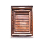 Handmade Wooden Platter For Your Kitchen & Dining Table Serving Tray Set For Tea, Coffee & Snacks Breakfast (Wooden Tray) | Set Of 3 | Color Brown - Image 3