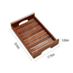 Handmade Wooden Platter for Your Kitchen & Dining Table Serving Tray Set for Tea, Coffee & Snacks Breakfast (Wooden Tray) Color Brown (10 x 7 x 2) - Image 3