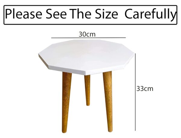 Antique Wooden Foldable Round Side Table – Multipurpose End Table, Plant Stand, Stool for Living Room, Balcony, Kids' Furniture | Foldable & Portable Wooden Table
