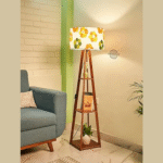 Wooden Floor Lamp with Shelf (Farm Petals) LED Bulb Included. - Image 4