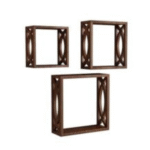 MDF Wooden Wall Shelves (Brown) | Decorative Floating Wall Rack for Home & Office | Display Books, Plants, Frames, Décor Items | Space-Saving MDF Wall Shelf Set 3 - Image 4
