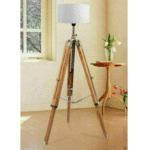 Vintage Style Beautiful Designer Tripod LED Floor Lamp Teak Wooden Floor Lamp (Teak Wood)Pack Of 1 - Image 4