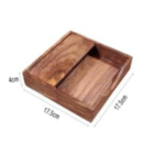 Handmade Sheesham Wooden Napkin Tissue Paper Holder Flat Scroll Collection, Bar Napkin Stand for Tables, Tableware Foil Paper Holder, Farmhouse Napkin Dispenser | Size- (LxBxH) (7.5x7.5x1.5) Inches - Image 4