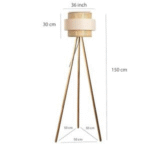 Rattan Cane Webbing Floor Lamp Bamboo Floor Lamp Cane Standing Lamp Wooden Standing lamp for Living Room Bedroom (14" D X 11") (Beige) - Image 4