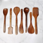 Wooden Cooking Spoon Set, 7-Piece, Brown, 35 Cm - Image 4
