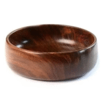 Solid Wooden Round Shape Multipurpose Serving Bowl for Breakfast Snacks Soup Serveware Salad Bowls for Home Kitchen - Pack of 1 (Brown) 5 inch Lenght