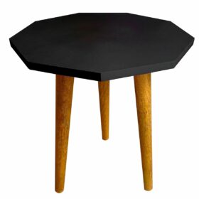 Mid Century Plant Stand/Table, Gamla Stand (12" D x 13" H) | Plant Stands for Indoor Plants, Stool for Holding Flower Pots | Indoor Plant Stand, Modern Home Decoration (Black) (Wood)