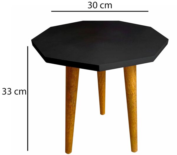 Mid Century Wooden Plant Stand (12" D x 13" H) – Black Indoor Plant Table/Gamla Stand | Modern Flower Pot Holder, Indoor Planter Stool for Home & Office Décor