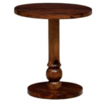 Wooden Round Sofa Side End Table for Living Room | Sheesham Wood, Honey Finish - Image 5