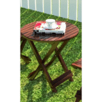 Coffee Table Sheesham Wood Round Folding for Bedroom Living Room Hall Home Office Wooden Furniture Solid Wood Tables for Garden Outdoor (Table Size - 23.5 x 23 Inch) (Brown) - Image 5
