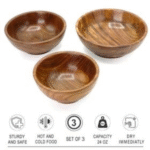 Pakka Sheesham Wooden Classic And Elegant Serving Bowl For Home & Kitchen - Set Of 3, 300 ML - Image 5
