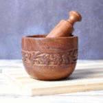 Kharal Wood Carved Pestle and Mortar | Traditional Handcrafted Wooden Grinder for Spices, Herbs & Seasoning | Durable, Eco-Friendly Kitchen Tool | Artisan Carved Mortar Set - Image 5