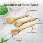 Wooden Natural Neem Spoon Set Kitchen Utensils for Cooking Serving Spatula Spoon for Non-Stick Cookware Home Essentials (Set of 6 Neem Spoon) - Image 5