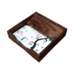 Handmade Sheesham Wooden Napkin Tissue Paper Holder Flat Scroll Collection, Bar Napkin Stand for Tables, Tableware Foil Paper Holder, Farmhouse Napkin Dispenser | Size- (LxBxH) (7.5x7.5x1.5) Inches - Image 5