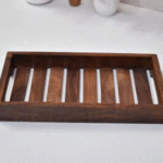 Handmade Wooden Platter For Your Kitchen & Dining Table Multipurpose Serving Tray Set For Tea, Coffee & Snacks Breakfast (Wooden Tray) Color Brown (11 x 6 x 1.5 ) - Image 5