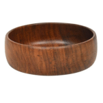 Solid Wooden Round Shape Multipurpose Serving Bowl for Breakfast Snacks Soup Serveware Salad Bowls for Home Kitchen - Pack of 1 (Brown) 5 inch Lenght - Image 3