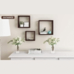 MDF Wooden Wall Shelves (Brown) | Decorative Floating Wall Rack for Home & Office | Display Books, Plants, Frames, Décor Items | Space-Saving MDF Wall Shelf Set 3 - Image 6