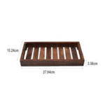 Handmade Wooden Platter For Your Kitchen & Dining Table Multipurpose Serving Tray Set For Tea, Coffee & Snacks Breakfast (Wooden Tray) Color Brown (11 x 6 x 1.5 ) - Image 6