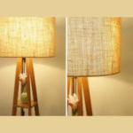 Furniture Wooden Floor Lamp with Shelf (Natural Jute). LED Bulb Included - Image 6