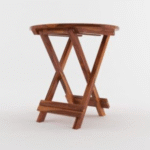 Coffee Table Sheesham Wood Round Folding for Bedroom Living Room Hall Home Office Wooden Furniture Solid Wood Tables for Garden Outdoor (Table Size - 23.5 x 23 Inch) (Brown) - Image 6