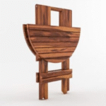 Coffee Table Sheesham Wood Round Folding for Bedroom Living Room Hall Home Office Wooden Furniture Solid Wood Tables for Garden Outdoor (Table Size - 23.5 x 23 Inch) (Brown) - Image 7