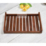 Handmade Wooden Platter for Your Kitchen & Dining Table Serving Tray Set for Tea, Coffee & Snacks Breakfast (Wooden Tray) Color Brown (10 x 7 x 2) - Image 7