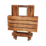 Handmade Wooden Natural Brown Foldable Coffee Table, Adjustable Coffee Table, Side Table, End Table for Poolside Garden, Living Room, Bedroom, Small Spaces Etc. (Square 13 Inch) - Image 6