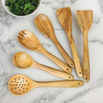 Wooden Natural Neem Spoon Set Kitchen Utensils for Cooking Serving Spatula Spoon for Non-Stick Cookware Home Essentials (Set of 6 Neem Spoon) - Image 7