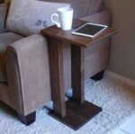 Sofa Chair Arm Rest Tray Table Stand Solid Sheesham Wood (Brown) - Image 2