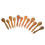 Handcrafted Wooden Serving Spoons, 6 Pieces, Natural Brown Wood - Image 3