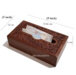 Wooden Tissue Box Sheesham Wood Napkin Holder Cover/Wooden Tissue Box Cover/Wooden Tissue Paper Box Holder Decorative Organizer-(Standard Size) - Image 7