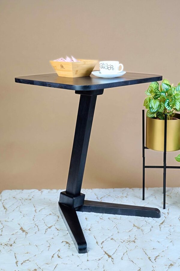 Elevate Your Space with a Stylish Angled End Table/Side Table - Ideal for Living Rooms, Bedrooms, and More. Crafted from Solid Rubberwood for Durability.
