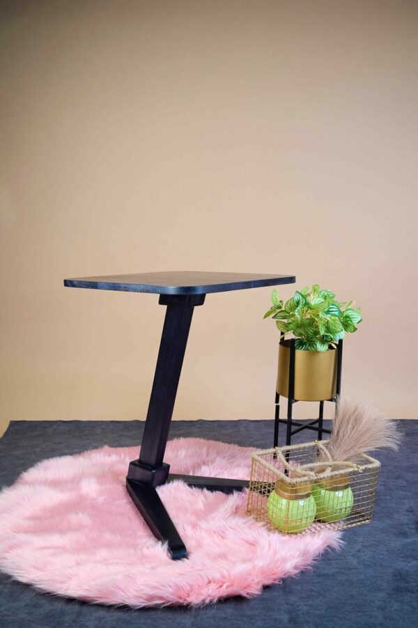 Elevate Your Space with a Stylish Angled End Table/Side Table - Ideal for Living Rooms, Bedrooms, and More. Crafted from Solid Rubberwood for Durability.