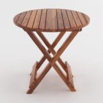 Coffee Table Sheesham Wood Round Folding for Bedroom Living Room Hall Home Office Wooden Furniture Solid Wood Tables for Garden Outdoor (Table Size - 23.5 x 23 Inch) (Brown)