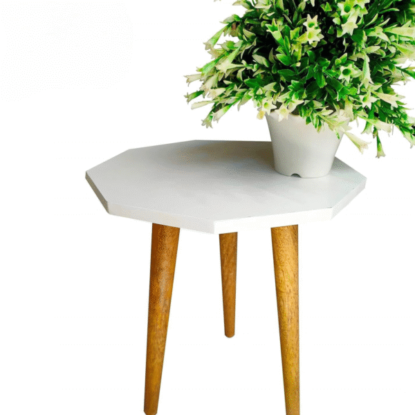 Antique Wooden Foldable Round Side Table – Multipurpose End Table, Plant Stand, Stool for Living Room, Balcony, Kids' Furniture | Foldable & Portable Wooden Table