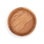 Round Serving Acacia Wooden Tray with Handles for Serving Beverages Tea Plate Dessert Dinner Breakfast Plate (30.48cm x 30.48cm x 4.06cm) - Image 5