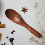 Wooden Masala Spoon for Small Containers, Handmade Wooden Spoon for Tea, Coffee, Sugar, Condiments & Spices, Set of 4 (4 Inch)