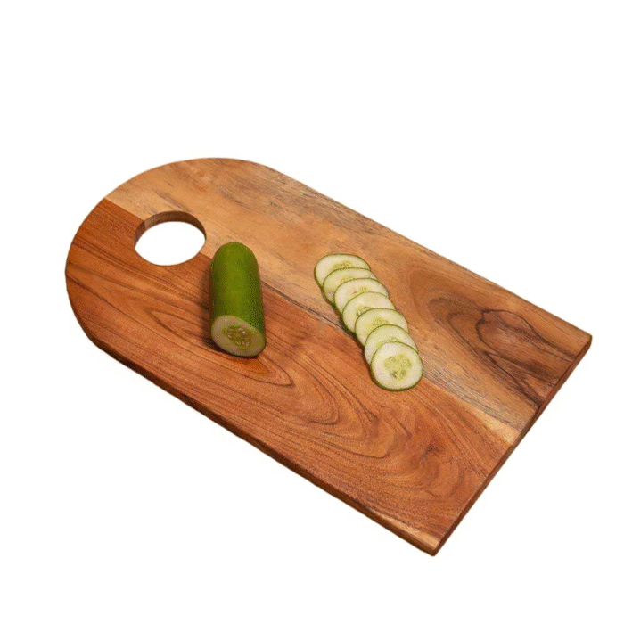 Rectangular Wooden Cutting Board with Round Handle Hole - Image 2