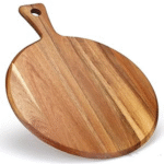 Round Wooden Pizza Board with Handle – Serving & Cutting Board - Image 2