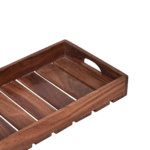 Rectangular Wooden Serving Tray with Slatted Base - Image 2
