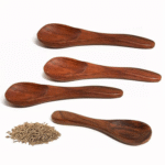 Wooden Masala Spoon for Small Containers, Handmade Wooden Spoon for Tea, Coffee, Sugar, Condiments & Spices, Set of 4 (4 Inch) - Image 2